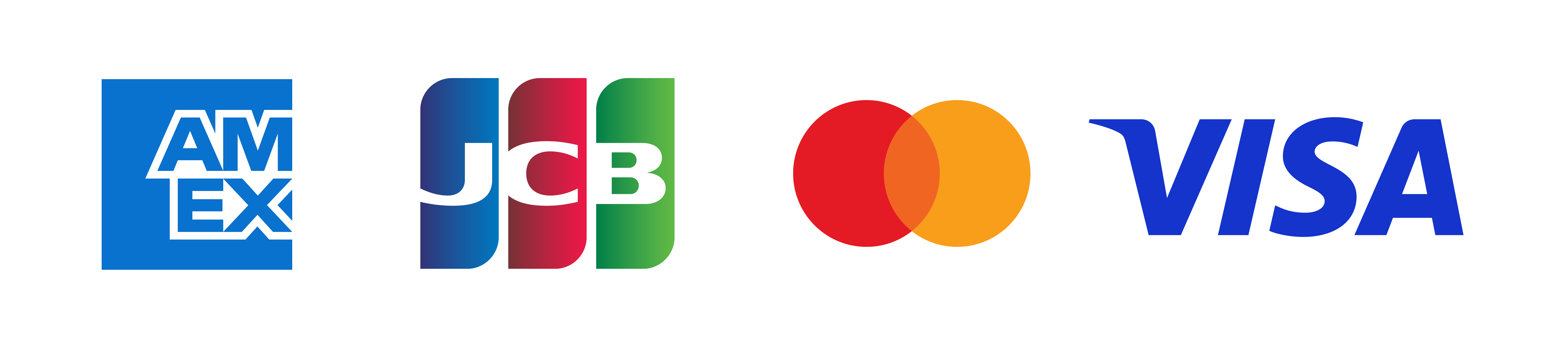payment options (AMEX, JCB, MasterCard, VISA)
